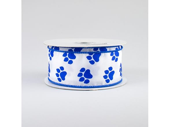 Craig Bachman Blue Paw Print Ribbon 1.5"