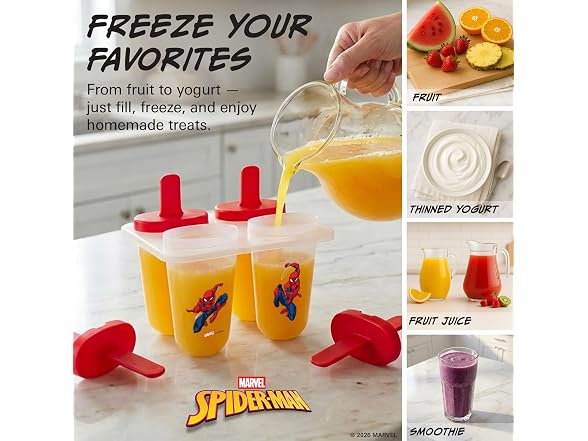 Marvel Spider-Man Plastic Popsicle Molds 
