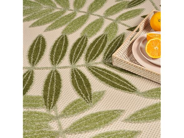 Nourison Home Aloha Ivory Green 8 Round