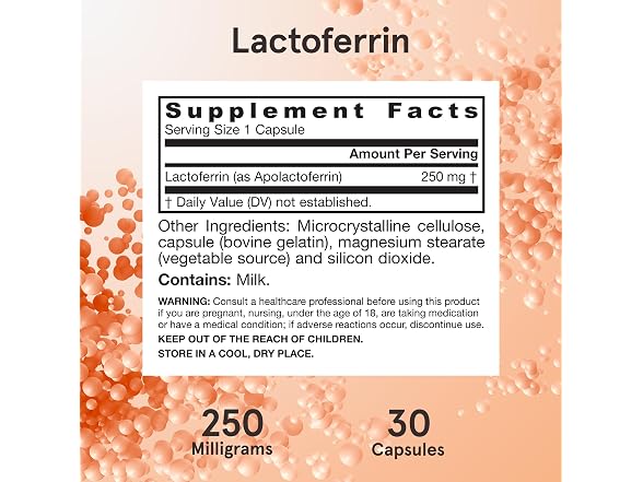 Jarrow Formulas Lactoferrin 250mg 30 Capsules