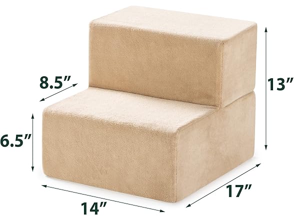 ZINUS Foam 13 Inch 2-Step Step Pet Stairs
