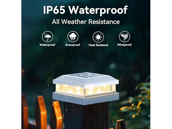 Brightever Solar Post Cap Lights Outdoor 12-Pack White