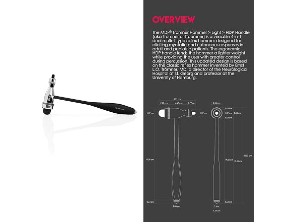 MDF Tromner Neurological Reflex Hammer Black