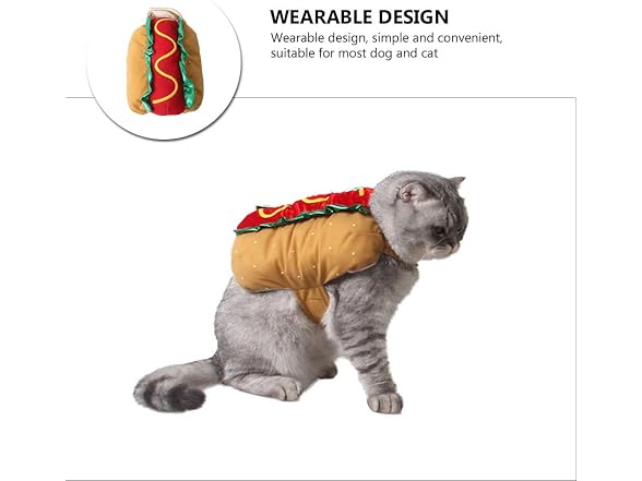 ULTECHNOVO Hot Dog Doggie Pet Costume, Funny