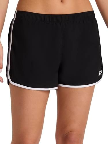 Reebok Women’s Two-Tone Varsity Training 3” Short, Standard Fit, Lightweight Poly Fabric, Black, Small