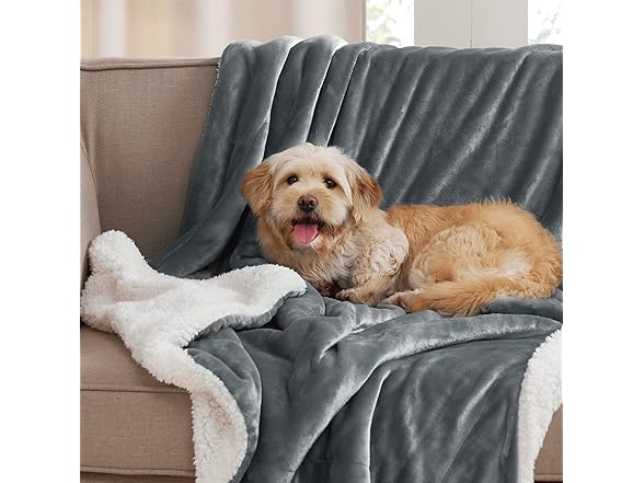 NICETOWN Sherpa Fleece Reversible Blankets Twin