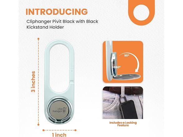 Cliphanger PIVIT with Silver Kickstand