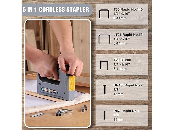 WORKPRO 5 in 1 Cordless Staple Gun