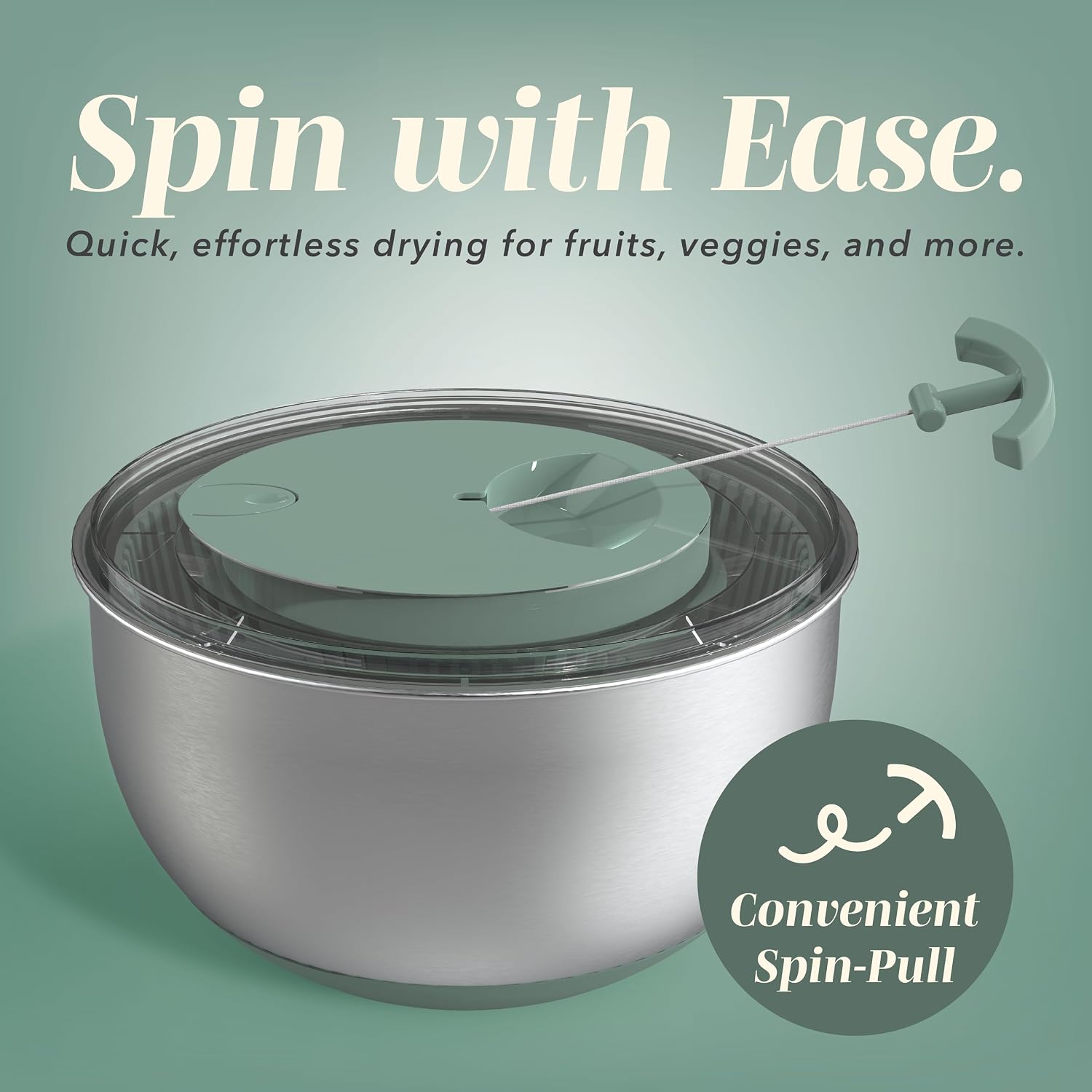 5 Qt. Stainless Steel Salad Spinner - Gallery 19