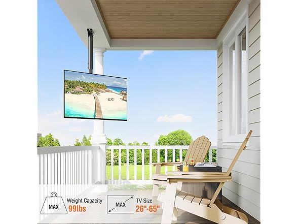 ELIVED Outdoor Ceiling TV Mount | 26-65in