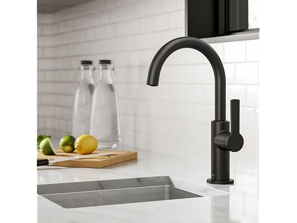 KRAUS Oletto Single Handle Kitchen Bar Faucet in Matte Black - Gallery 2