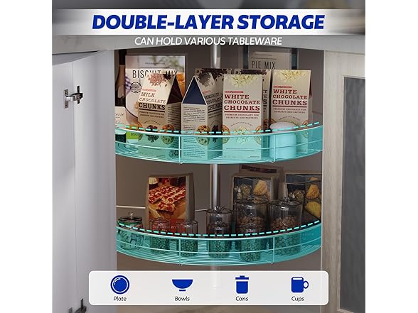 Dollate Kitchen Corner Cabinet Rotating Basket 28" 270° 