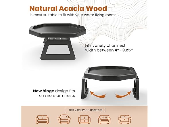 Tinamo Acacia Couch Arm Table