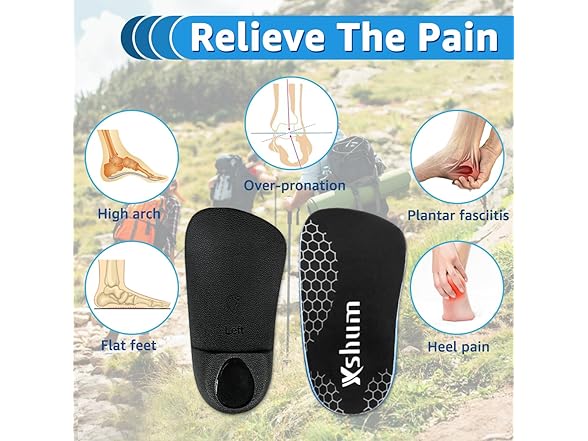 Xshum 3/4 Orthotic Insoles