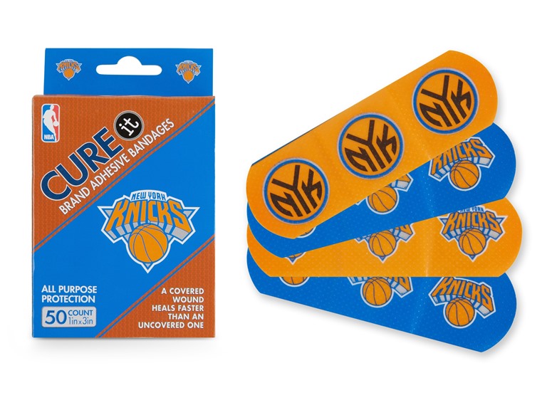 CURE IT  TRX-NBA-NYK 10-Pack / 500ct 500ct NBA Team Adhesive Bandages  New York Knicks