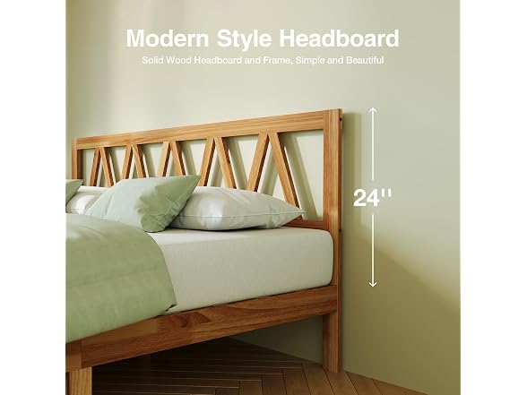 Novilla 12 Inch Solid Wooden King Size Bed Frame