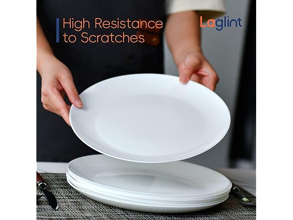 LaGlint W0670 Opal Glass White Dinner Plate