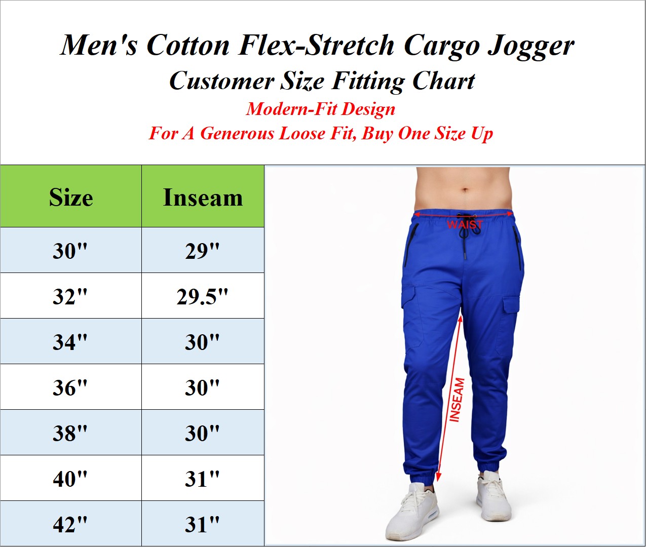 3Pk Mens Cotton Stretch Cargo Jogger - Gallery 22