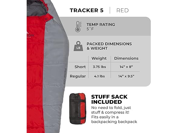 TETON Tracker 5F Short light Mummy Bag