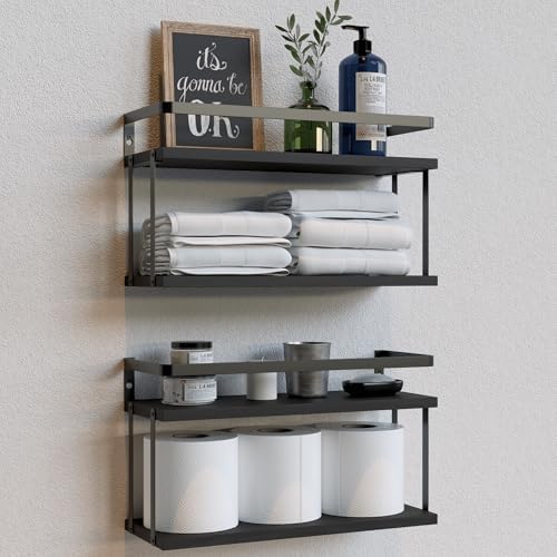 2 Tier Rustic Farmhouse Wood Shelves