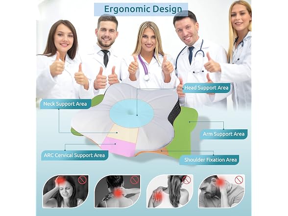 DONAMA Cervical Pillow Black Queen Size