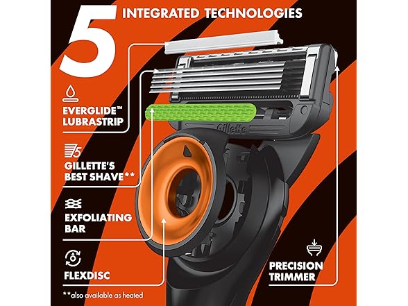 Gillette Labs Special NFL Bengals Edition Shaving Razor for Men - 1 Handle, 4 Razor Blade Refills & Magnetic Stand, GilletteLabs with Exfoliating Bar