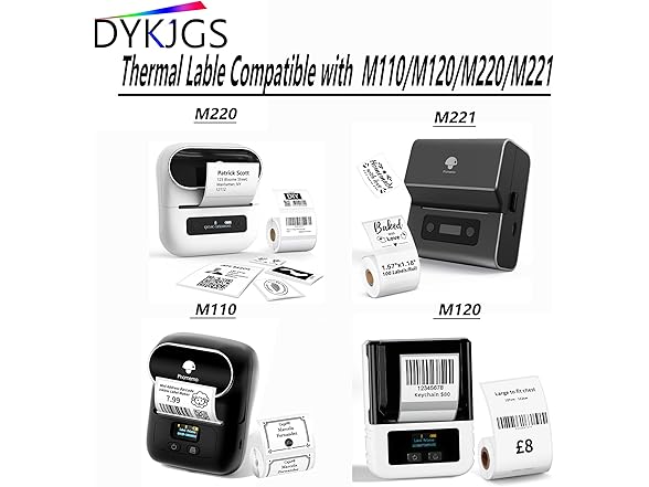 DYKJGS Thermal Stickers 50x80mm 1 Roll