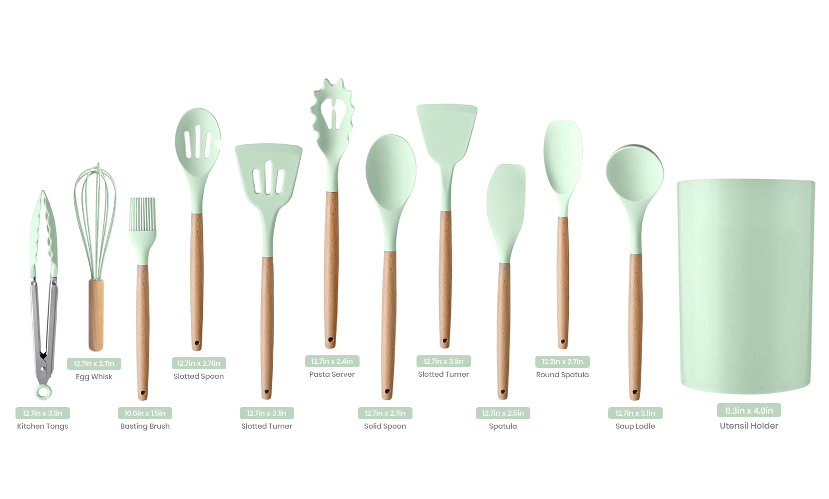 1947KITCHEN 12-Piece:Non-Slip Silicone Utensils Set - Gallery 6