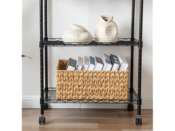 JS HANGER Large Woven Rattan Storage Basket 