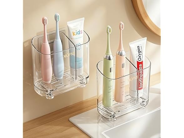 MOPMS Toothbrush Holders with Drainage for Bathroo