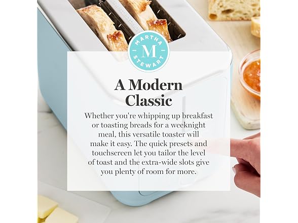 Martha Stewart 2-Slice Toaster Sky Blue