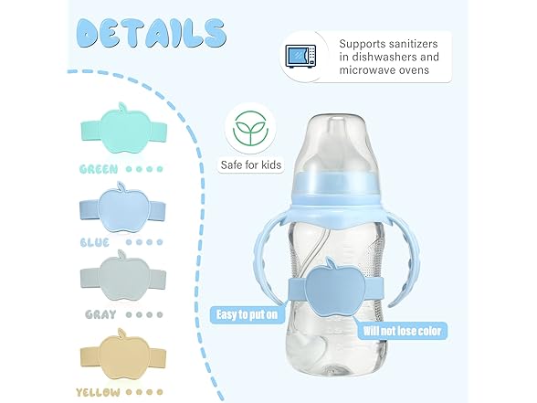 16Pc Baby Bottle Label Bands With Marker