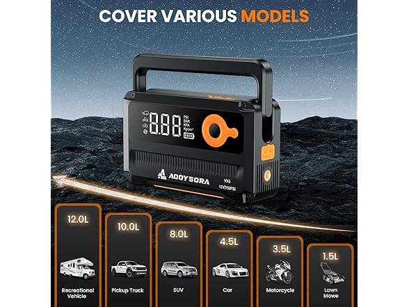 Car Battery Jump Starter with Air Compressor 6000A