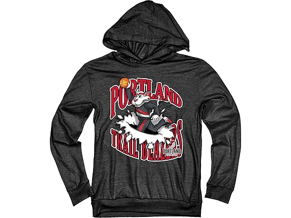 PORTLAND TRAIL BLAZERS Youth Hooded Long Sleeve Tee (Medium)
