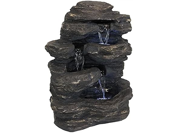 Sunnydaze Decor Rock Falls Fountain Grey