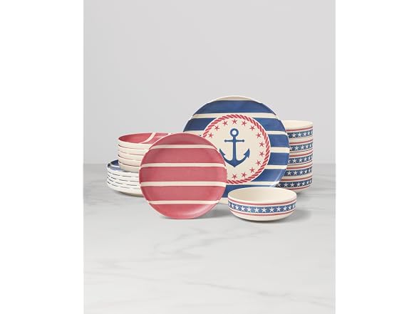 Oneida 24 Seven Aweigh We Go Melamine 18-Piece Dinnerware Set