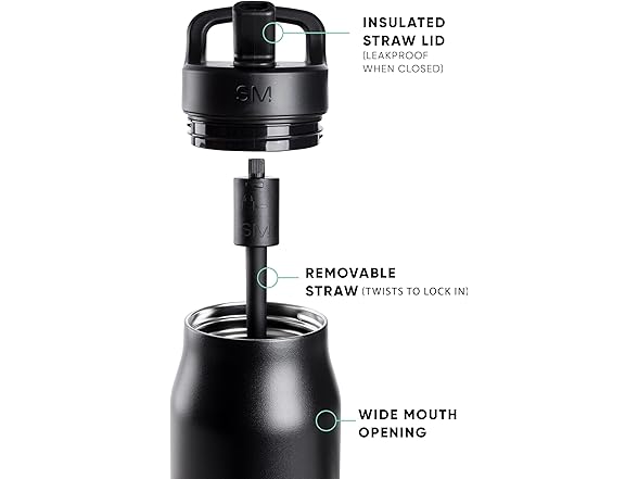 Simple Modern Water Bottle with Straw lid  34oz, Winter White