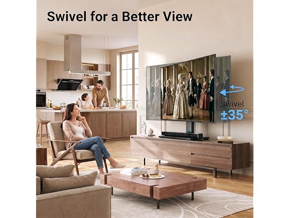 PERLESMITH Universal Swivel TV Stand