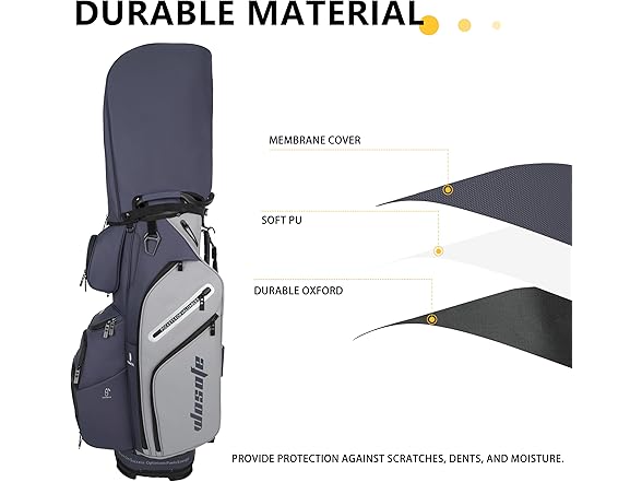 14-Way Golf Cart Bag with Insulated Cooler Pouch