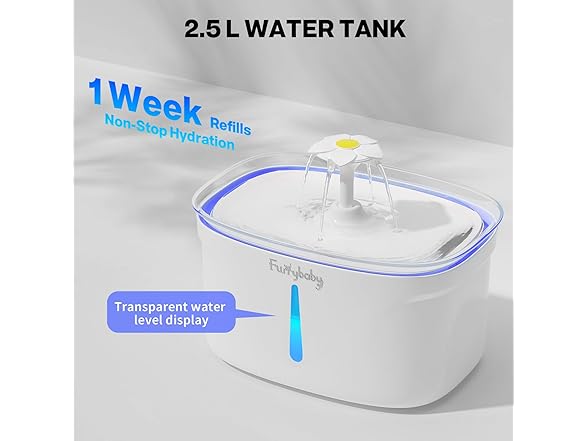 furrybaby Cat Water Fountain - 84oz/2.5L Automatic