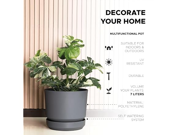 Elly Décor 8" Plastic Cylinder Planter