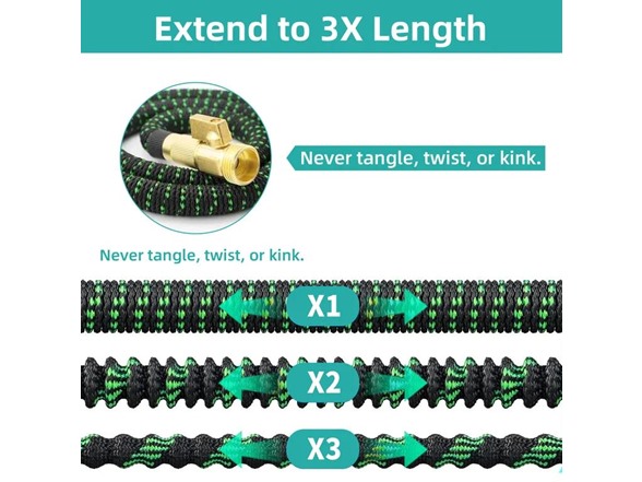 100ft Expandable Garden Hose w/ Nozzle