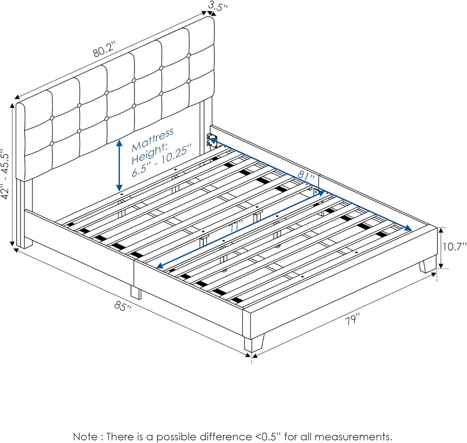 Furinno Laval Bed Frame- Cali King - Gallery 18