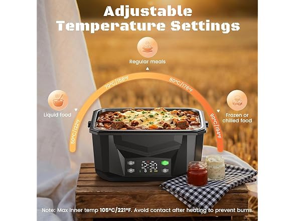 100W Heated Lunch Box for Adults
