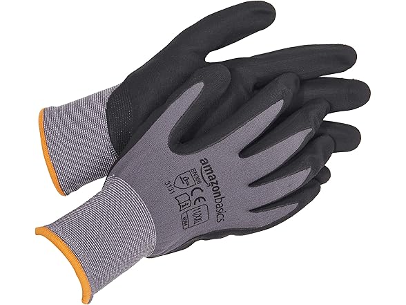 Amazon Basics Micro-Foam Nitrile Coated Work Gloves