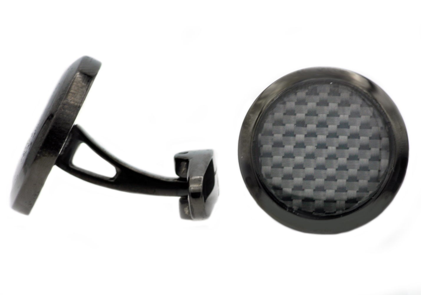Black Carbon Fiber Cufflinks - Gallery 3