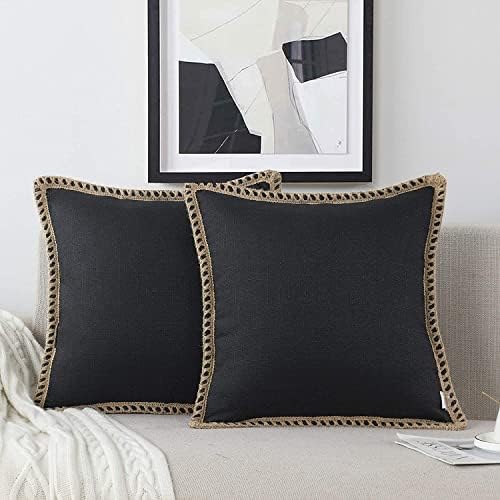 Set of 2 Farmhouse Throw Pillow Covers