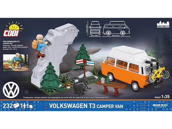 COBI Action Town Volkswagen T3 Camper Van, 232 Pieces