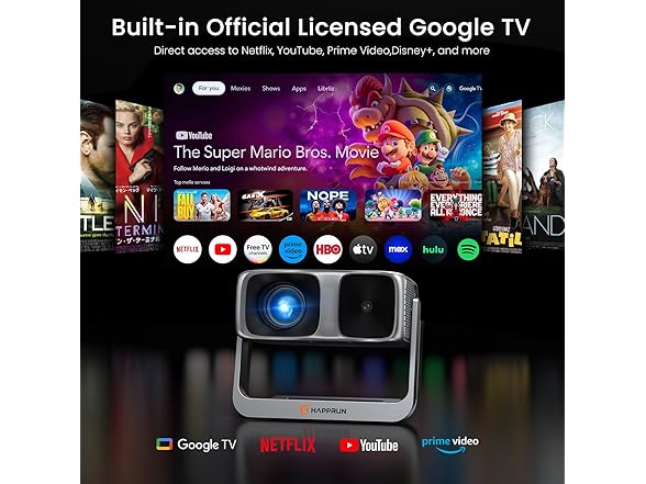 HAPPRUN 2000 ANSI Google TV Projector