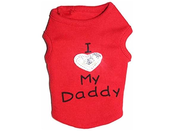 Petall Dog Shirts Slogan Vest I Love My Daddy/M